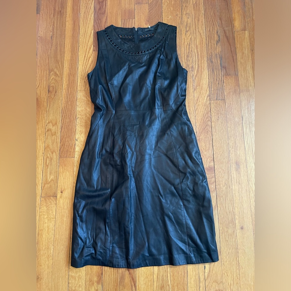 Elie Tahari Black Leather Dress